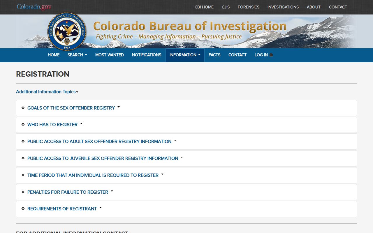 Prowers County sex offender registry information and request options