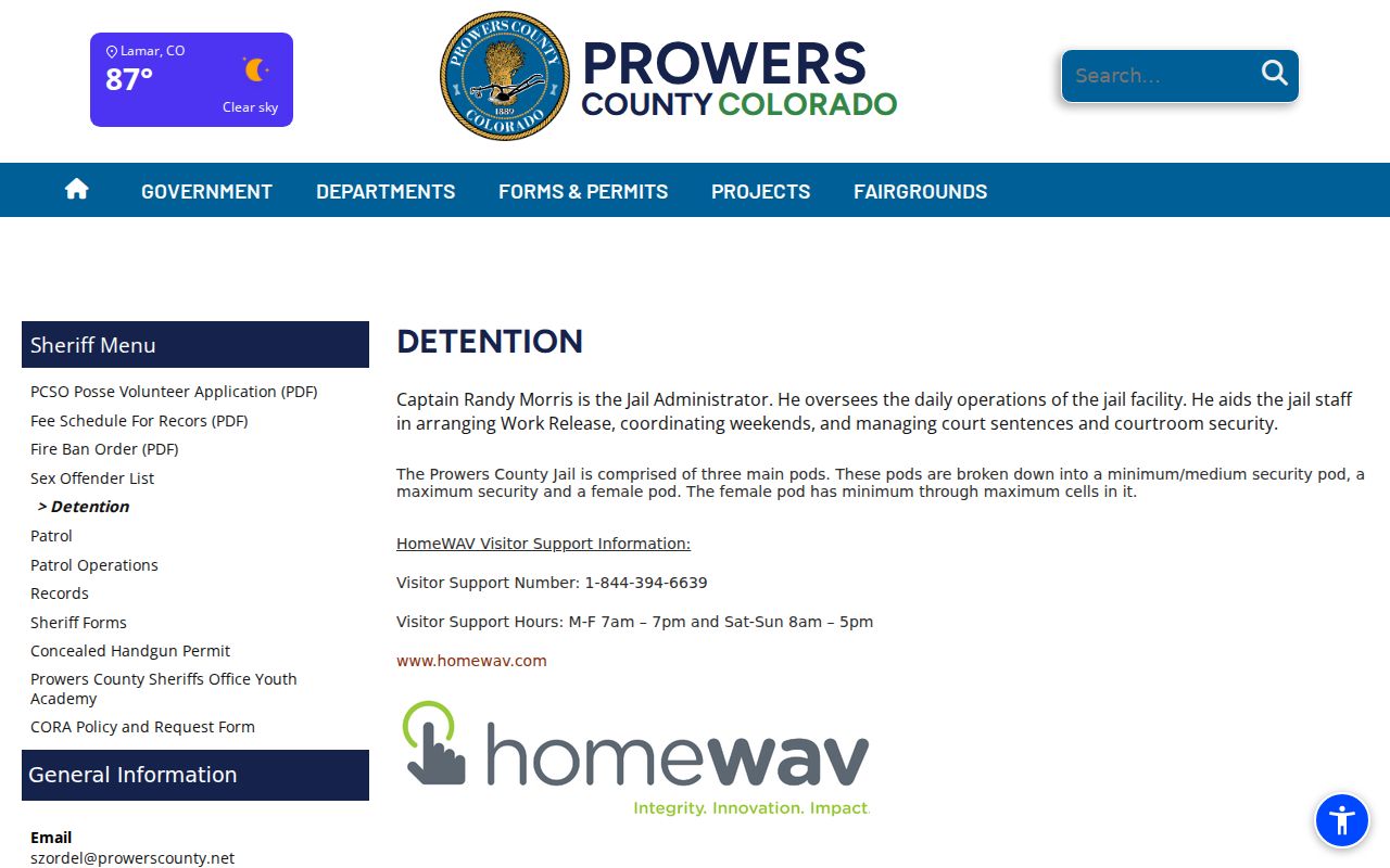 Prowers County arrest records and detention information