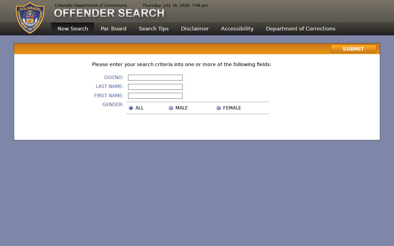 Prowers County criminal history lookup through CDOC Find an Offender