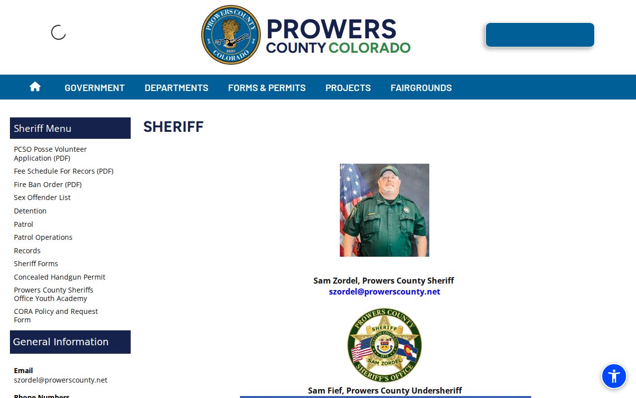 Prowers County criminal records at the Sheriff's Office